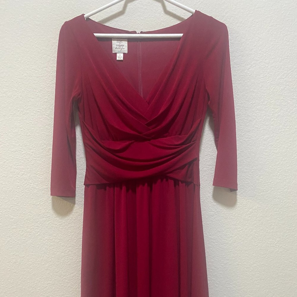Deep red dress